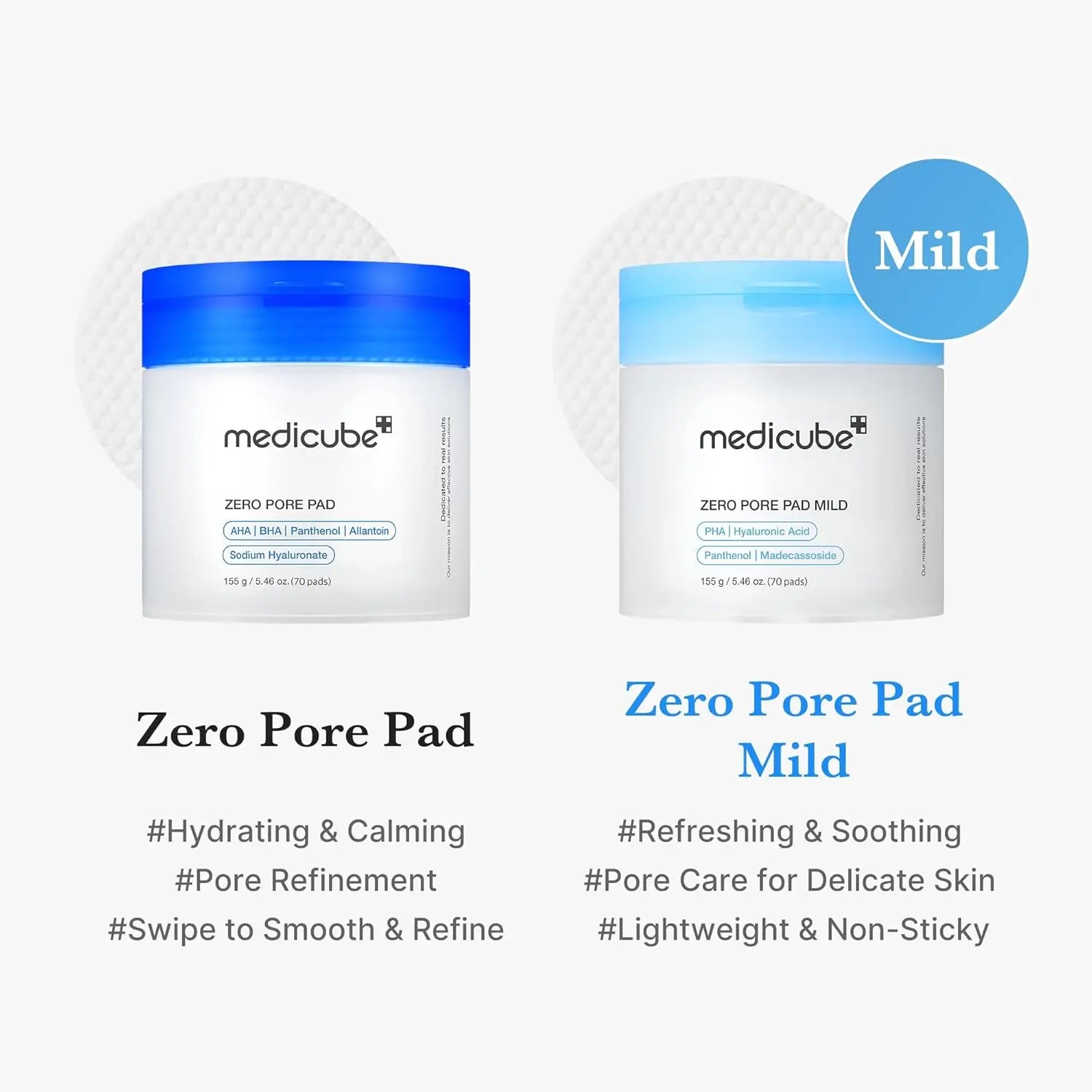 medicube Toner Pads Zero Pore Pad 2.0 Facial Pad for Exfoliation and Pore Care with AHA Lactic Acid