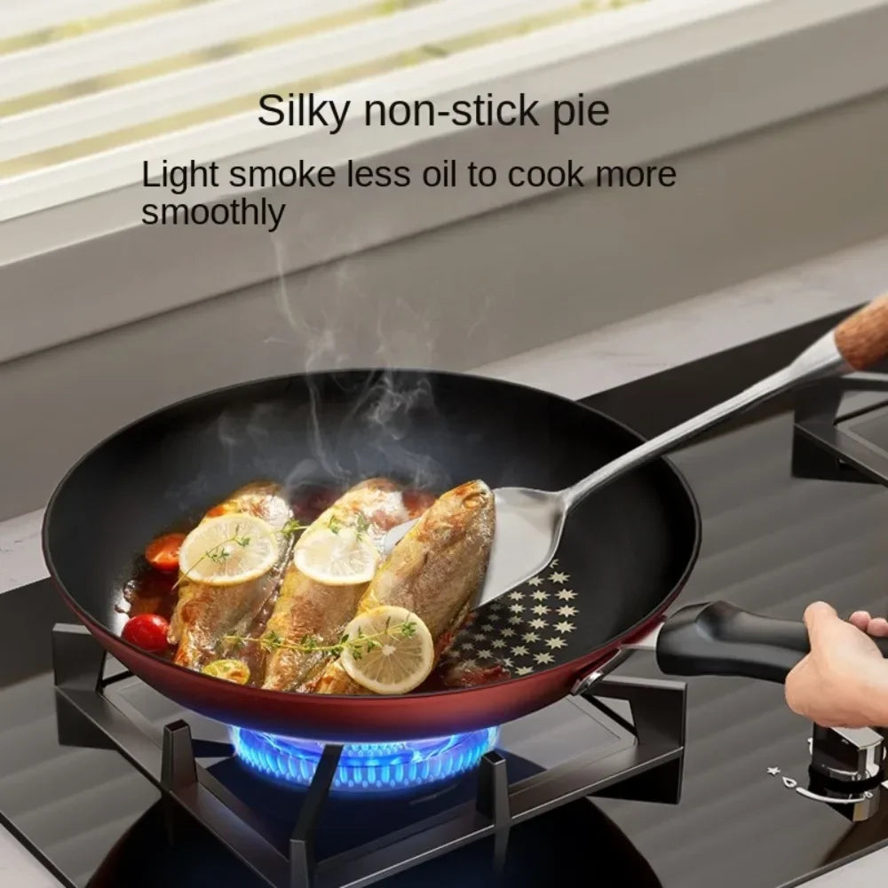New Crystal Diamond Non-Stick Pan with Lid Multi-functional Frying Pan Iron Easy to Clean Kitchen Cookware Gas Induction Cooker