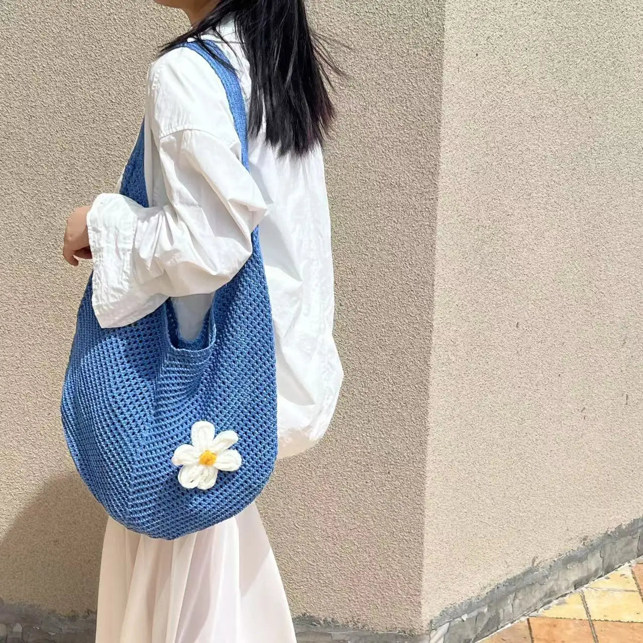 Trendy Hollow Out Weave Straw Bag Bohemian Style Beach Handbag Hollow Tote Bag Large Capacity Lazy Style Beach Bag Shopping