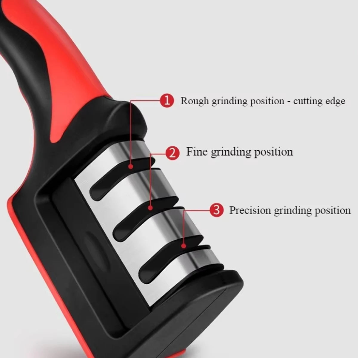 3/4 Segment Knife Sharpener Kitchen Multifunctional Manual Sharpening Stone with Non Slip Base Kitchen Utensils Grinding Tools