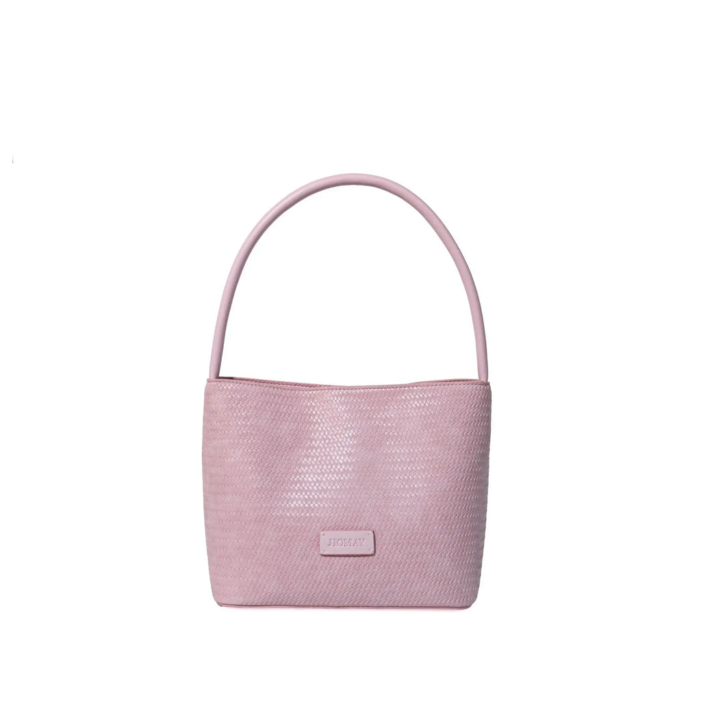 JIOMAY Trendy Women Bag Store Summer Woven Embossed Tote Bag for Women Versatile Basket Shoulder Purse Simple Top Handle Handbag