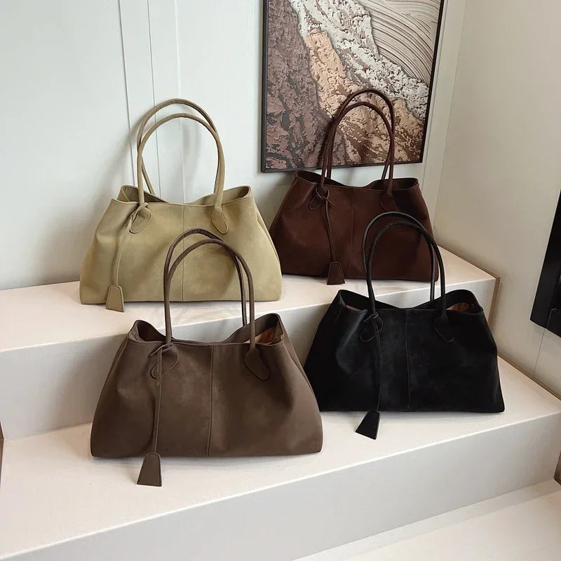 Shoulder Bag Woman PU Leather Large Luggage Bags Storage Bags Handbags Lady Fashion Designer Original Brand Females Retro Bags