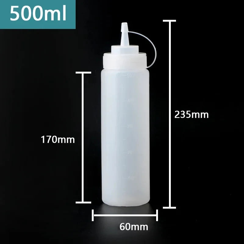 Ketchup BBQ Sauces Olive Oil Bottle Large Squeeze Condiment Bottles with NozzlesDispenser Squeeze Sauce Bottle Kitchen Gadget