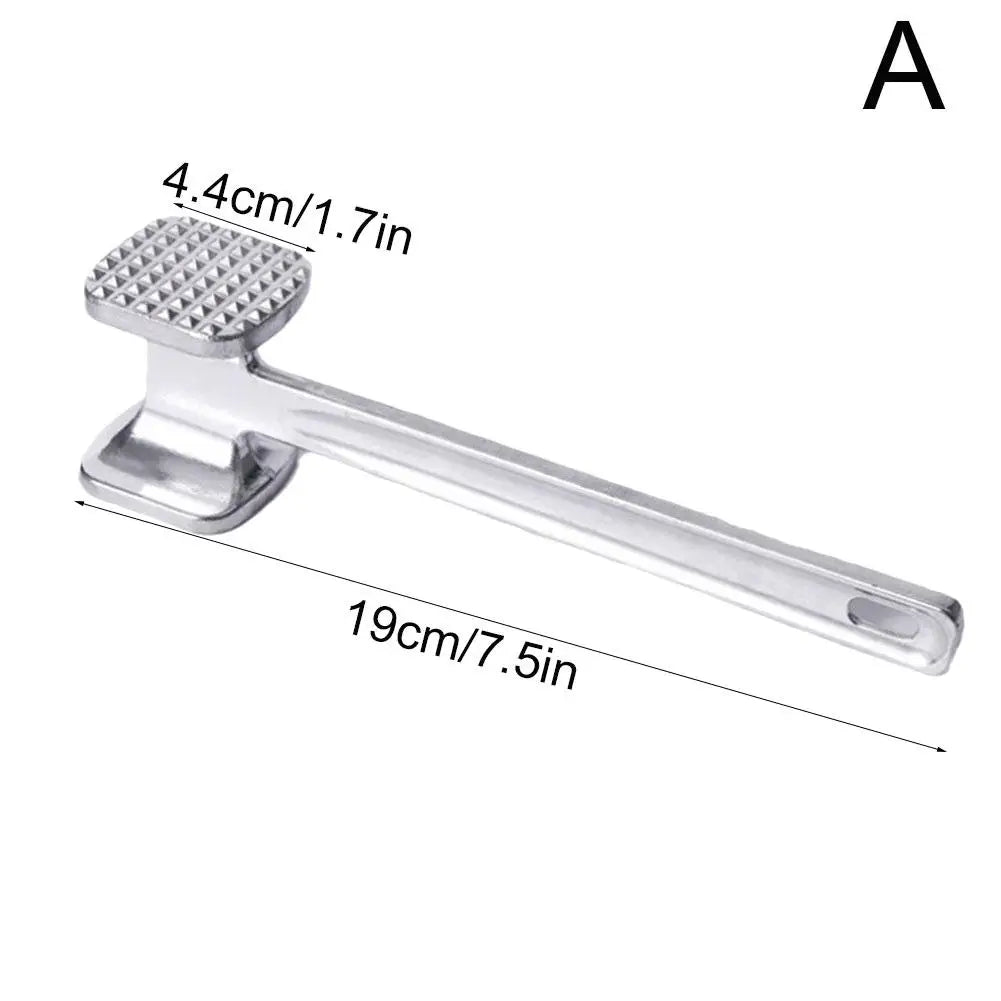 Meat Tenderizer Hammer 19cm Household Aluminum Alloy Steak Metal Mallet Kitchen Tool Heavy Duty Durable Double-Sided Tenderizer