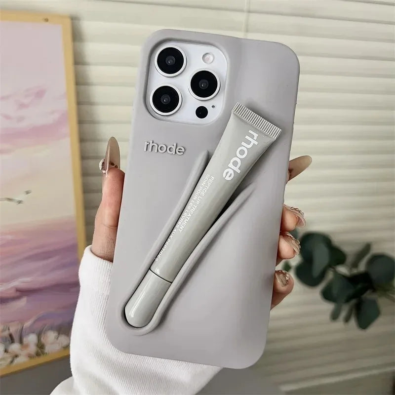 Brand Soft Silicone Case for IPhone 17 16 15 14 13 12 11 Pro Max Plus Air Lipstick Portable Phone Case Without Lip Gloss and Box