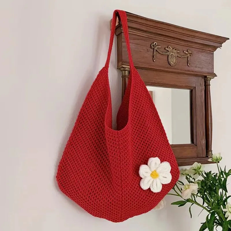 Trendy Hollow Out Weave Straw Bag Bohemian Style Beach Handbag Hollow Tote Bag Large Capacity Lazy Style Beach Bag Shopping