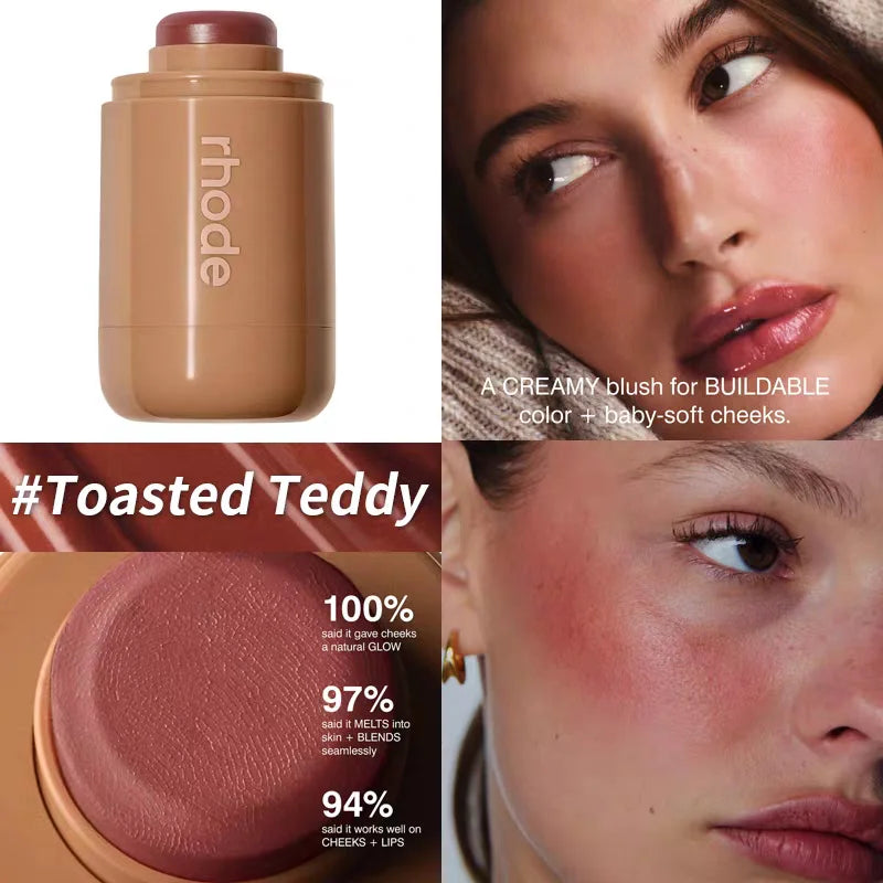 RHODE Brand skin Balm Jelly Bean Lip Gloss Spicy Marg Juice Box Pocket Blush Stick Non-fading Waterproof Blusher Moisturizing Lipstick