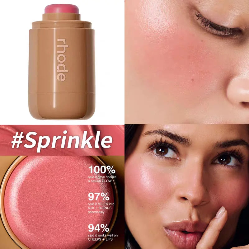 RHODE Brand skin Balm Jelly Bean Lip Gloss Spicy Marg Juice Box Pocket Blush Stick Non-fading Waterproof Blusher Moisturizing Lipstick