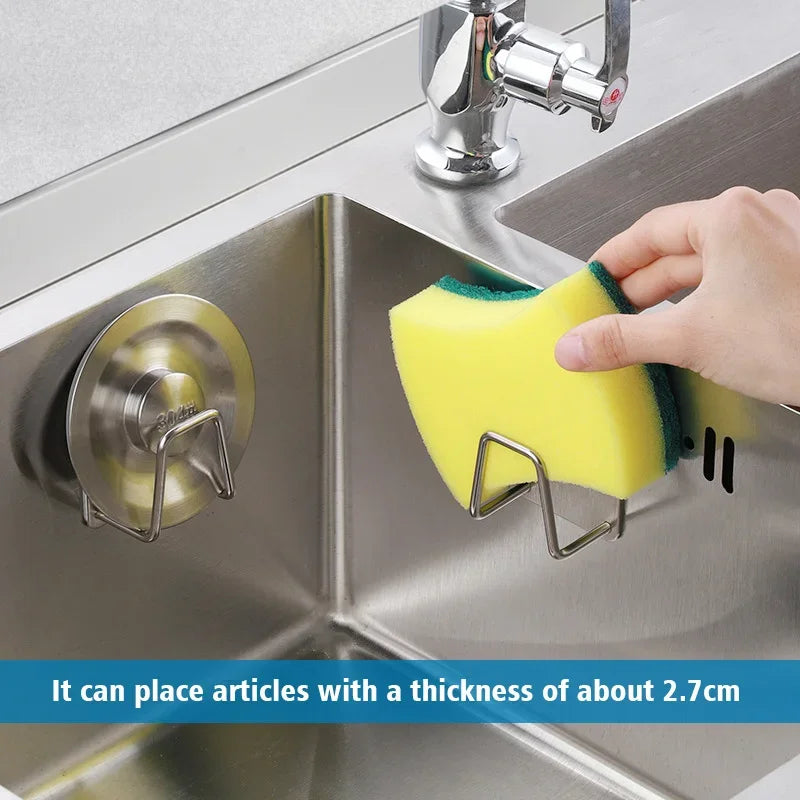 Kitchen Stainless Steel Sink Cover Sponges Holder Self Adhesive Drain Drying Lid Chopping Board Rack Wall Hook Storage Organizer