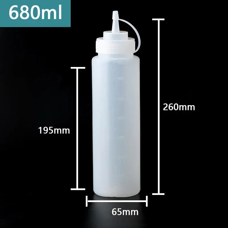 Ketchup BBQ Sauces Olive Oil Bottle Large Squeeze Condiment Bottles with NozzlesDispenser Squeeze Sauce Bottle Kitchen Gadget