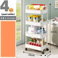 3/4-Tier Heavy Duty Rolling Storage Cart - Multi-functional Floor-Standing Trolley for Kitchen, Bathroom, Nursery, Bedroom, Thic