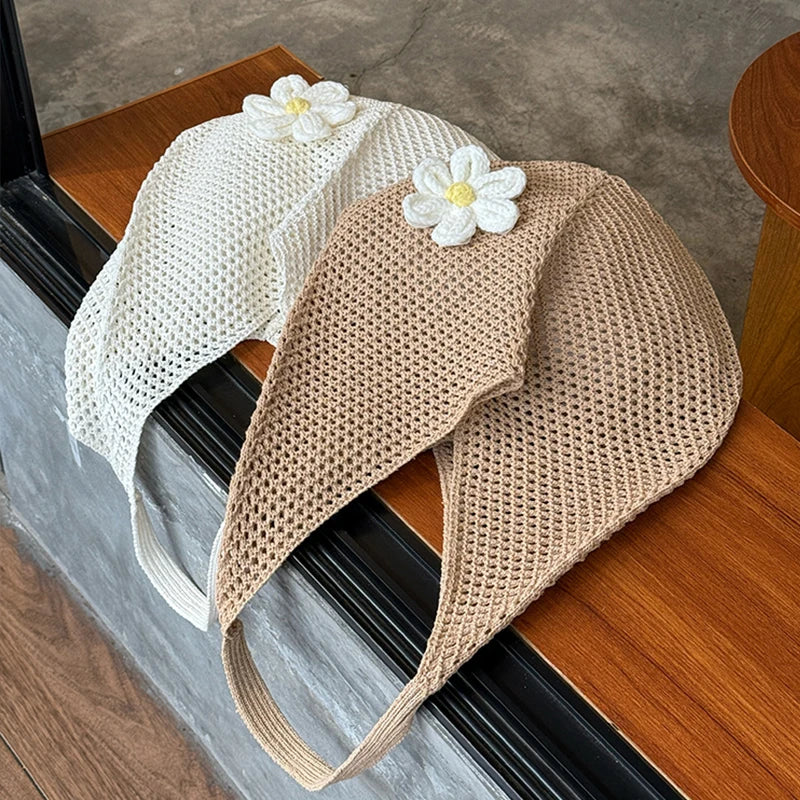 Trendy Hollow Out Weave Straw Bag Bohemian Style Beach Handbag Hollow Tote Bag Large Capacity Lazy Style Beach Bag Shopping