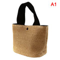 Elegant Ladies Straw Woven Handbag Women Holiday Beach Casual Tote Top-Handle Bags Fashion Retro Shoulder Bags