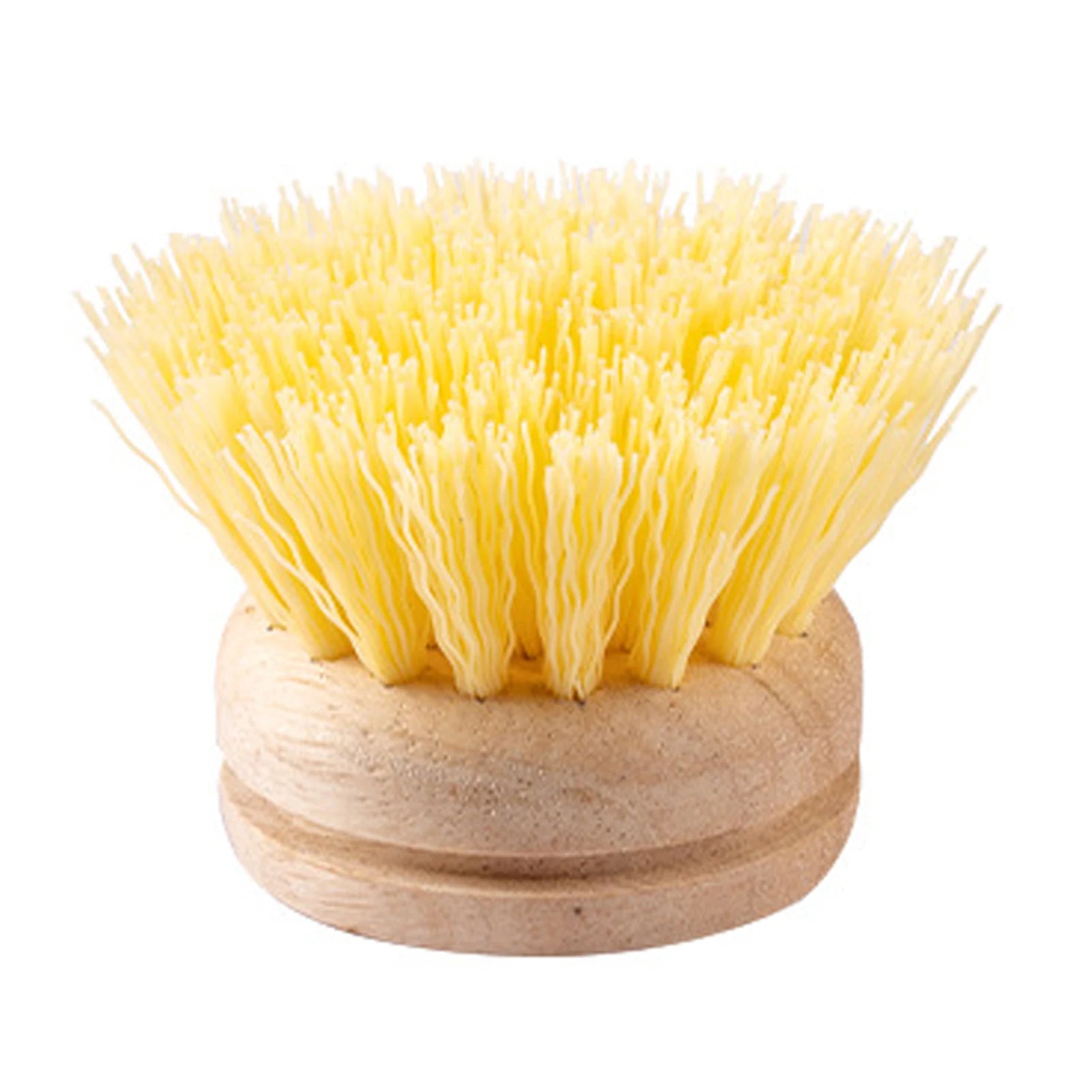 Replaceable Dish Brush Wooden Handle Stain Remove Pot Brush Portable Household Cleaning Scrub Brushes Kitchen Accessories