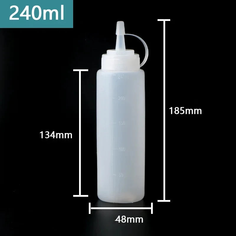 Ketchup BBQ Sauces Olive Oil Bottle Large Squeeze Condiment Bottles with NozzlesDispenser Squeeze Sauce Bottle Kitchen Gadget