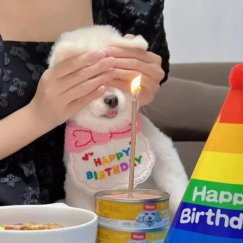 Cat Birthday Scarf Hat Set Dog Birthday Party Supplies Pet Scarf Cute Puppy Birthday Hat Scarf Decor for Small Medium Pets