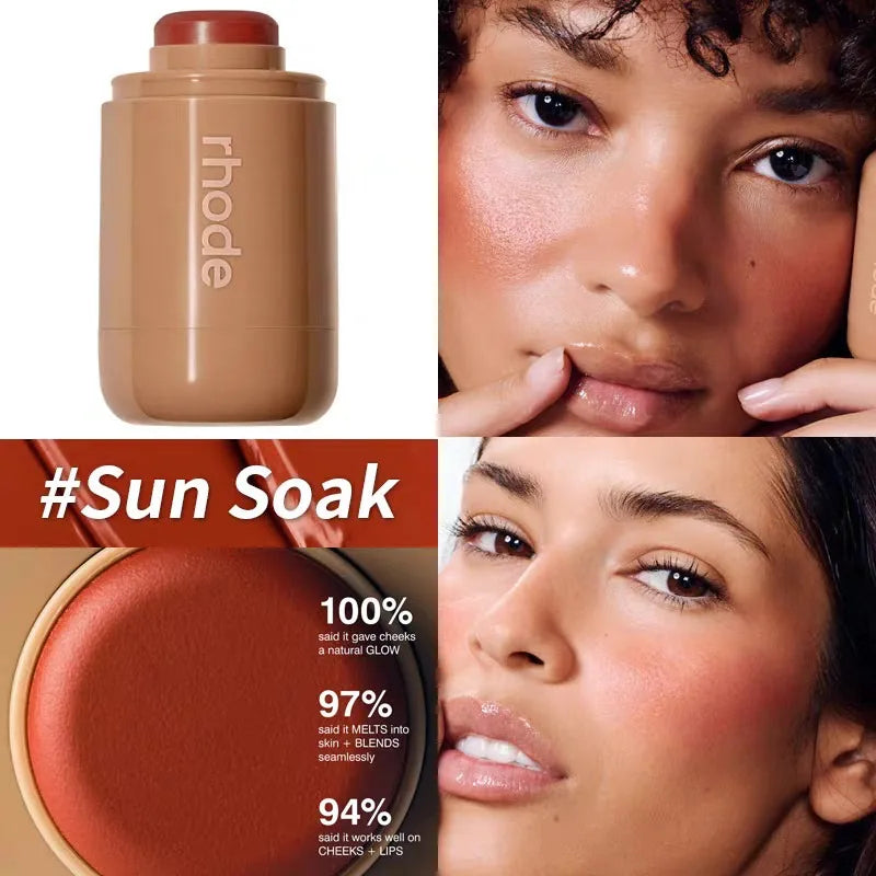 RHODE Brand skin Balm Jelly Bean Lip Gloss Spicy Marg Juice Box Pocket Blush Stick Non-fading Waterproof Blusher Moisturizing Lipstick