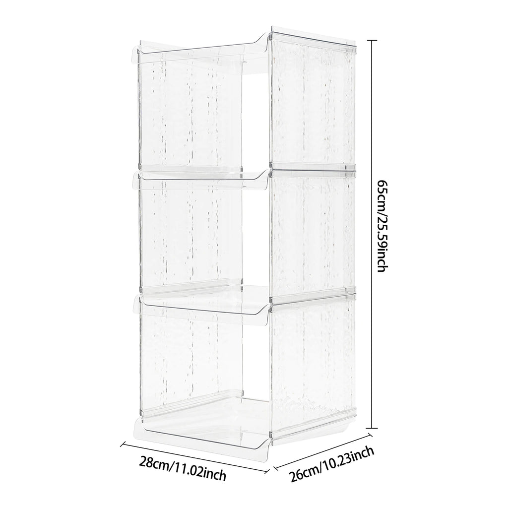 Shoe Storage Cabinet 4 Tier 28x26x65cm, Narrow Vertical Slim Shoe Holder Clear PET for Corner Entryway Bathroom