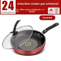 New Crystal Diamond Non-Stick Pan with Lid Multi-functional Frying Pan Iron Easy to Clean Kitchen Cookware Gas Induction Cooker