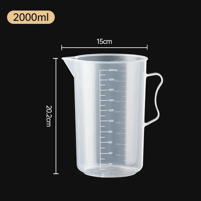 250/500/1000/2000 Ml Spout Kitchen Lab With Handle Measuring Cup Cooking Liquid Pitcher Jug Pour Durable Spout Kitchen Tool 1Pc