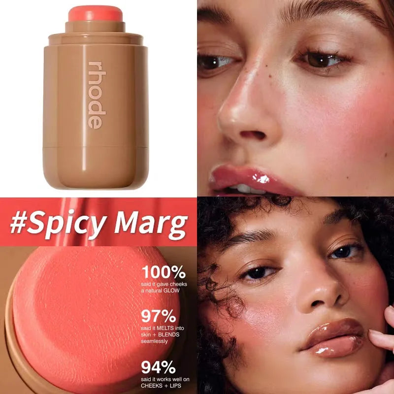 RHODE Brand skin Balm Jelly Bean Lip Gloss Spicy Marg Juice Box Pocket Blush Stick Non-fading Waterproof Blusher Moisturizing Lipstick
