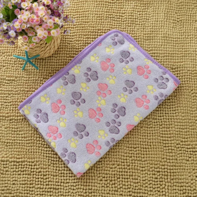 Cute Warm Pet Bed Mat Cover Towel 3 Sizes Handcrafted Cat Dog Fleece Soft Blanket for Small Medium Large dogs Puppy Pet Supplies