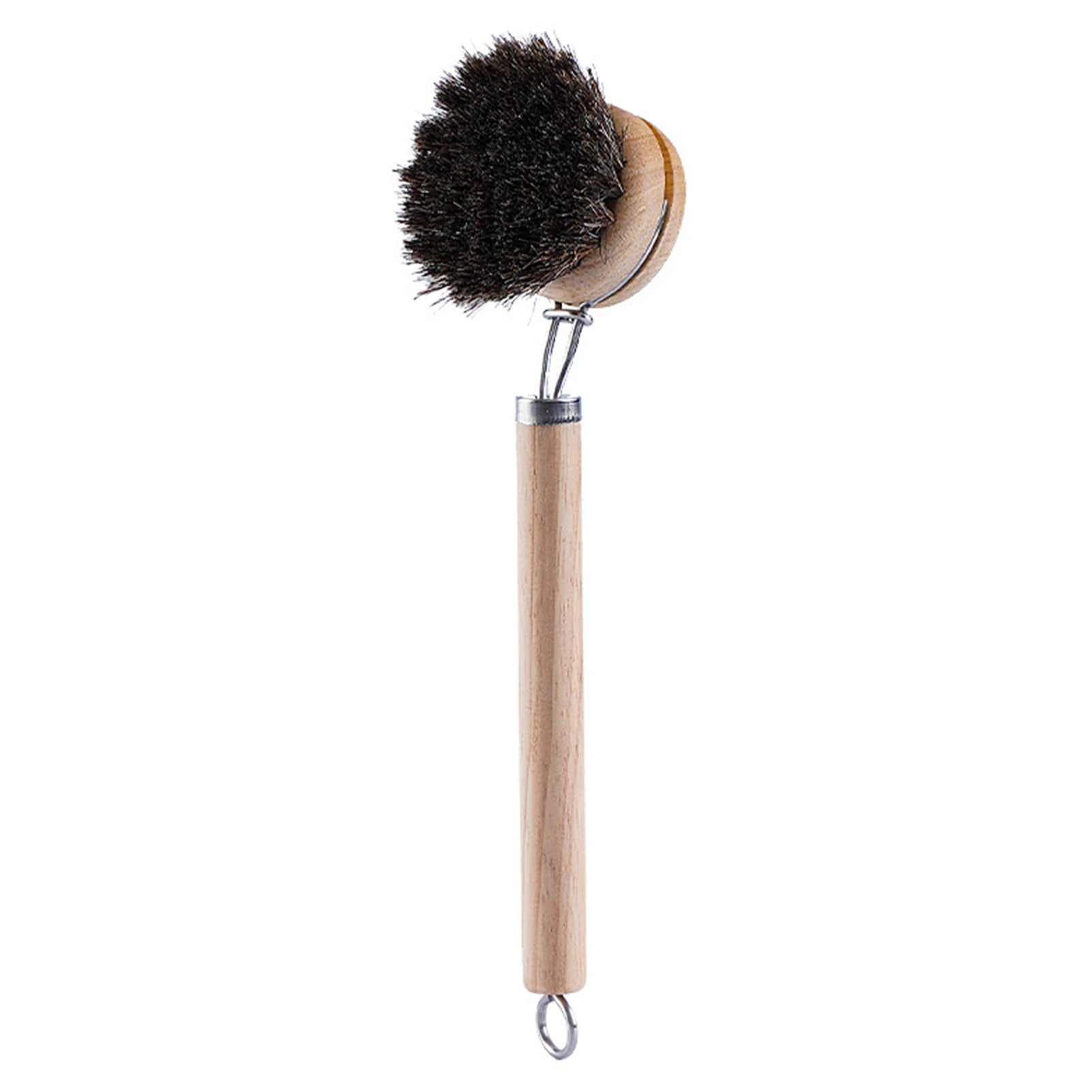 Replaceable Dish Brush Wooden Handle Stain Remove Pot Brush Portable Household Cleaning Scrub Brushes Kitchen Accessories