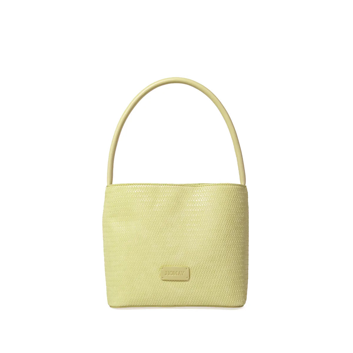 JIOMAY Trendy Women Bag Store Summer Woven Embossed Tote Bag for Women Versatile Basket Shoulder Purse Simple Top Handle Handbag