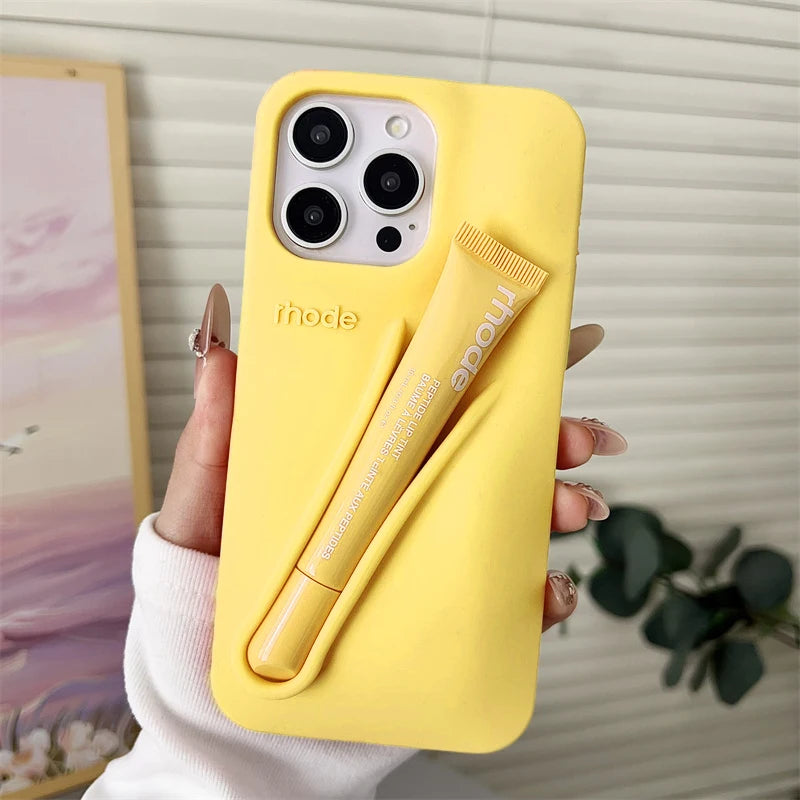Brand Soft Silicone Case for IPhone 17 16 15 14 13 12 11 Pro Max Plus Air Lipstick Portable Phone Case Without Lip Gloss and Box