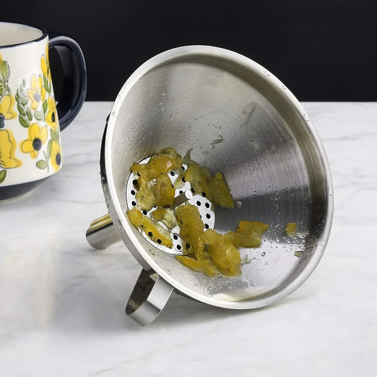 3 Sizes Stainless Steel Kitchen Funnel Food Grade Metal Funnel with Strainers Wide Mouth Funnel for Canning Kitchen Tools