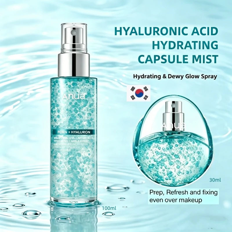 Korean PDRN Glow Facial Serum Spray,Face Hydrating Mist,Hyaluronic Acid Radiant Essence Firming Care Beauty Products Face Care