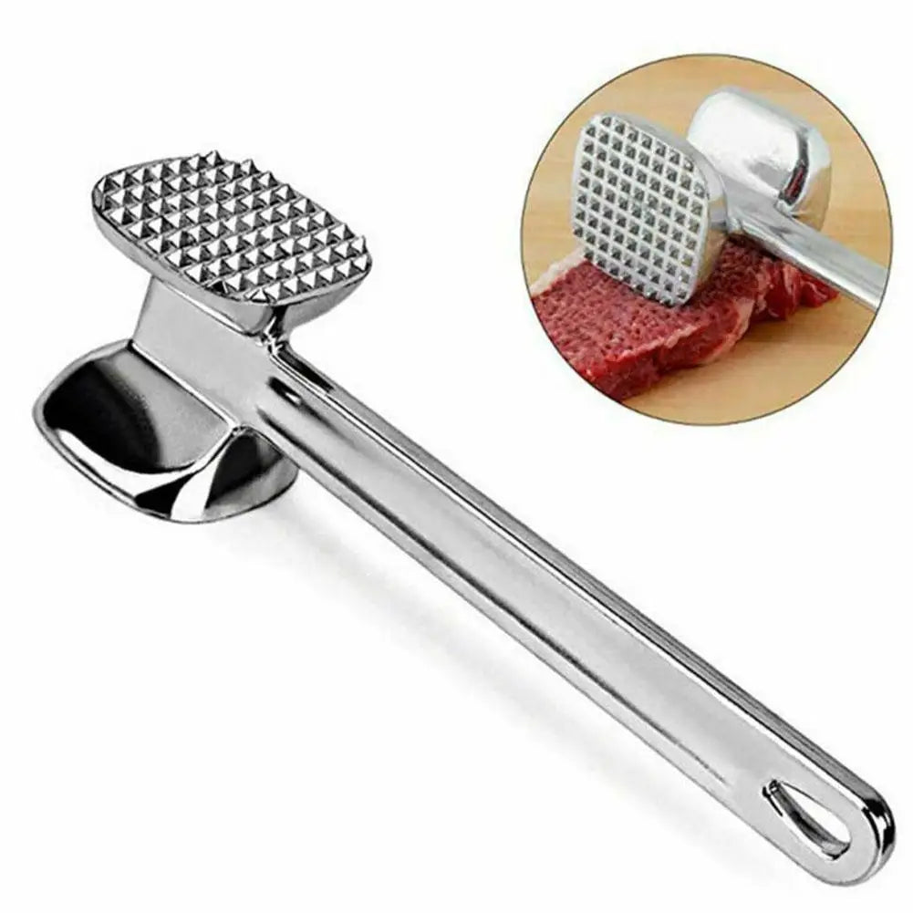 Meat Tenderizer Hammer 19cm Household Aluminum Alloy Steak Metal Mallet Kitchen Tool Heavy Duty Durable Double-Sided Tenderizer