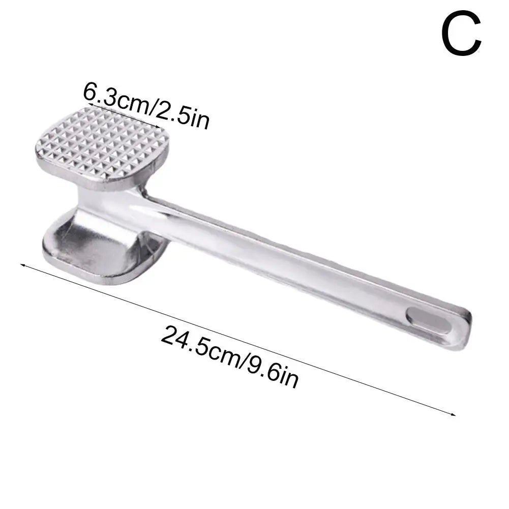 Meat Tenderizer Hammer 19cm Household Aluminum Alloy Steak Metal Mallet Kitchen Tool Heavy Duty Durable Double-Sided Tenderizer