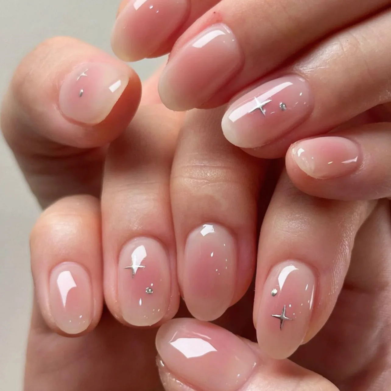 24pcs Pink Almond Press on Nails Flower Pattern False Nails Wearable Stick-on Nails Fake Nail Uñas Postizas Накладные Ногти 네일팁