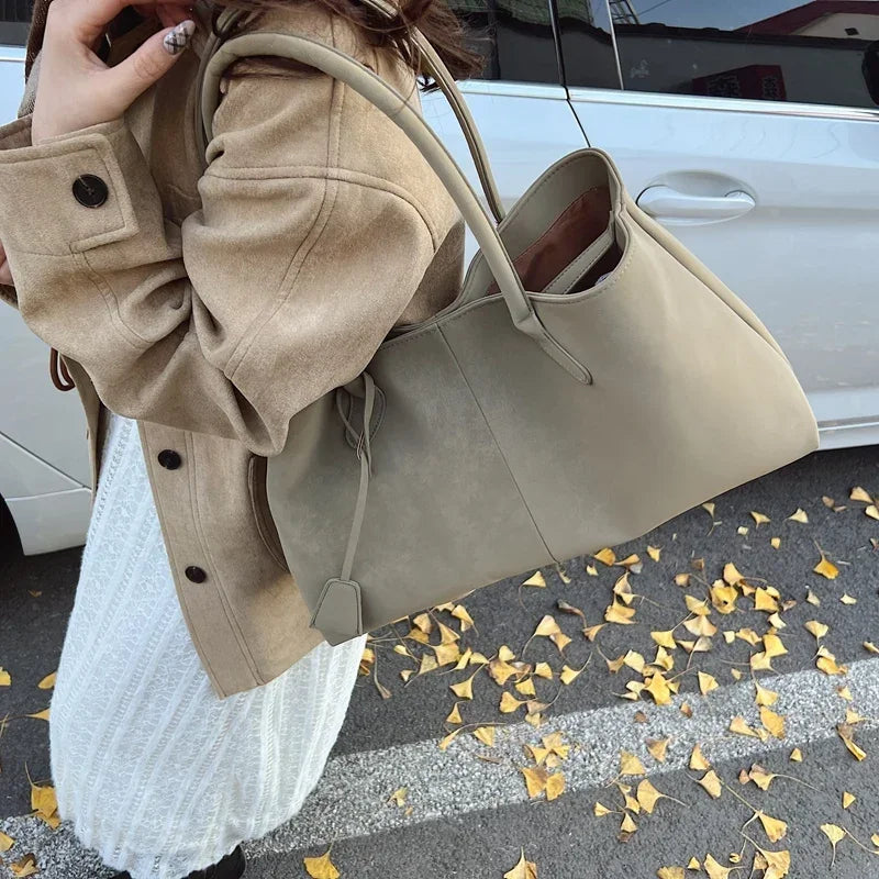 Shoulder Bag Woman PU Leather Large Luggage Bags Storage Bags Handbags Lady Fashion Designer Original Brand Females Retro Bags