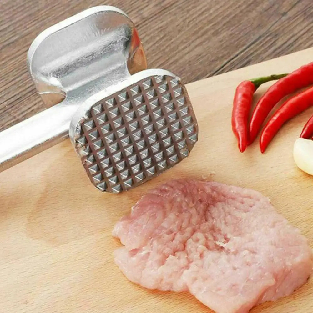 Meat Tenderizer Hammer 19cm Household Aluminum Alloy Steak Metal Mallet Kitchen Tool Heavy Duty Durable Double-Sided Tenderizer