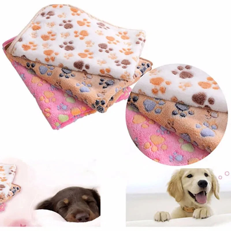 Cute Warm Pet Bed Mat Cover Towel 3 Sizes Handcrafted Cat Dog Fleece Soft Blanket for Small Medium Large dogs Puppy Pet Supplies