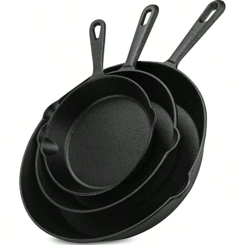 Cast Iron Frying Pan Non-Stick Skillet for Cooking, Omelettes, and Pancakes – Induction-Compatible Kitchen Cookware
