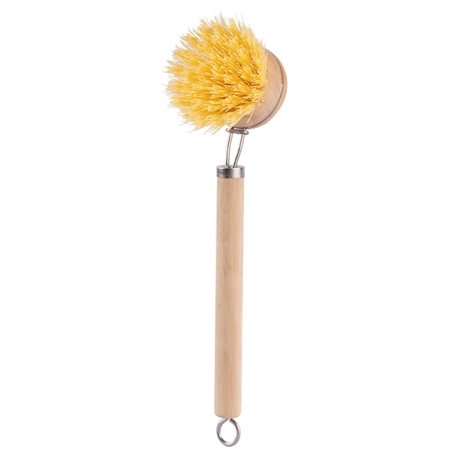 Replaceable Dish Brush Wooden Handle Stain Remove Pot Brush Portable Household Cleaning Scrub Brushes Kitchen Accessories