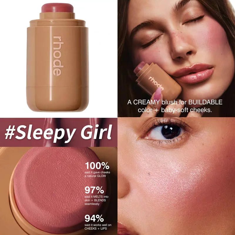 RHODE Brand skin Balm Jelly Bean Lip Gloss Spicy Marg Juice Box Pocket Blush Stick Non-fading Waterproof Blusher Moisturizing Lipstick