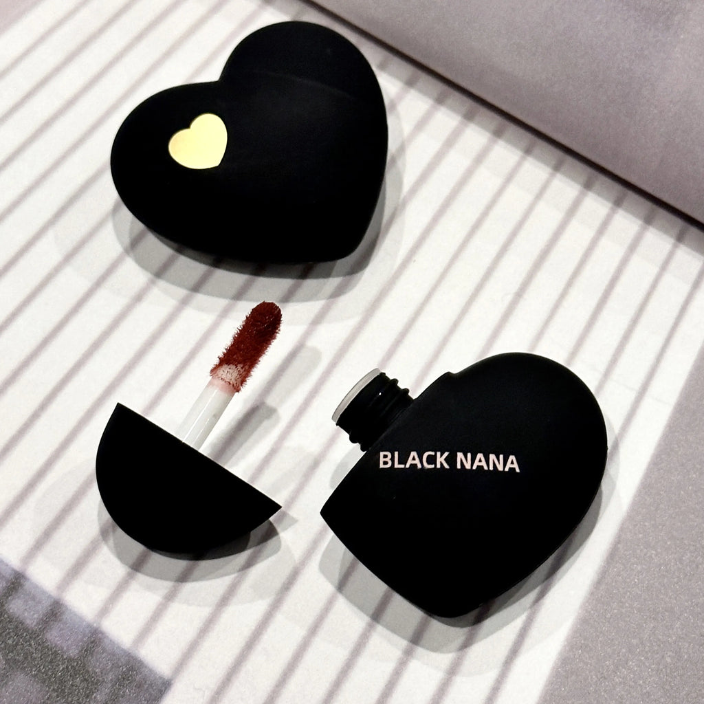 Mini Black Silver Heart Velvet Matte Lipstick Lip Mud Lip Gloss Nude Waterproof Lasting Lip Tint Cosmetic Makeup