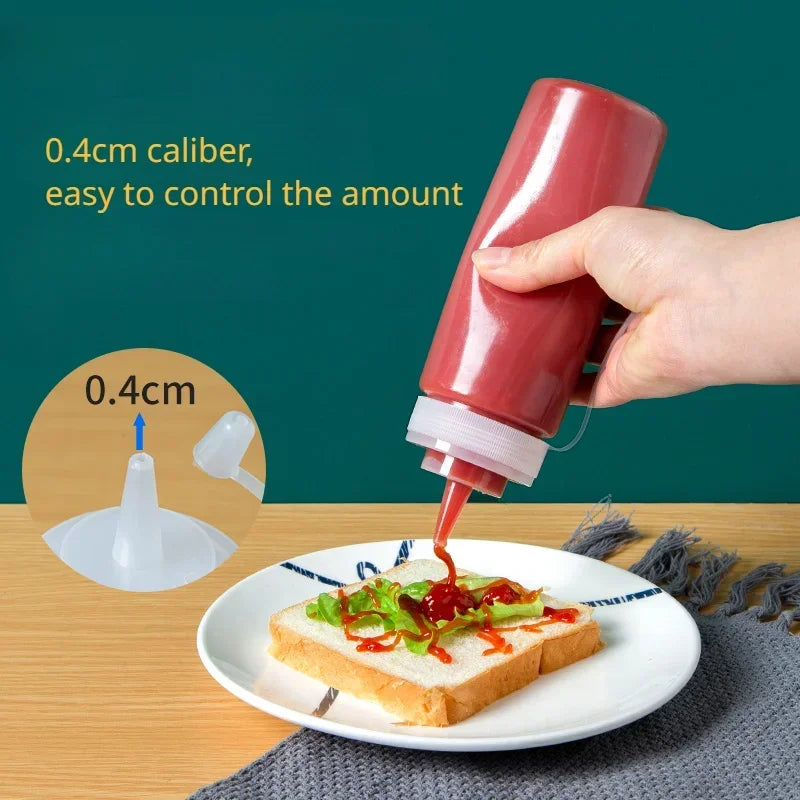 Ketchup BBQ Sauces Olive Oil Bottle Large Squeeze Condiment Bottles with NozzlesDispenser Squeeze Sauce Bottle Kitchen Gadget