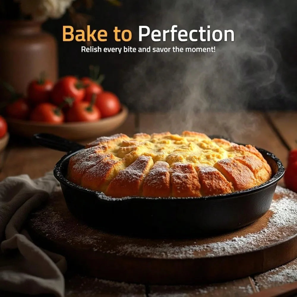 Cast Iron Frying Pan Non-Stick Skillet for Cooking, Omelettes, and Pancakes – Induction-Compatible Kitchen Cookware